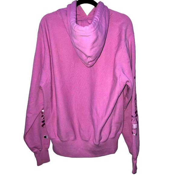 CHAMPION | LONG SLEEVE REVERSE WEAVE PINK/PURPLE HOODIE - Picture 4 of 12